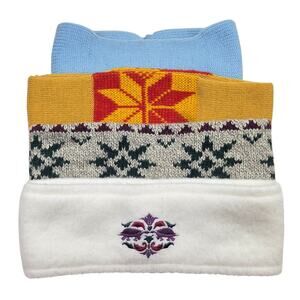 Lot 4 Vintage Knit Ski Ear Warmer Headbands Turtle Fur Winter Cold Weather